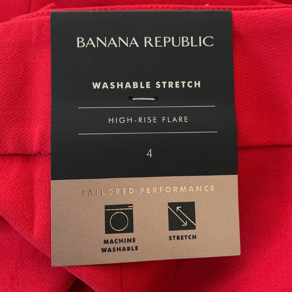 Banana Republic High Rise Flare Red Pants 1 left only - Picture 3 of 4